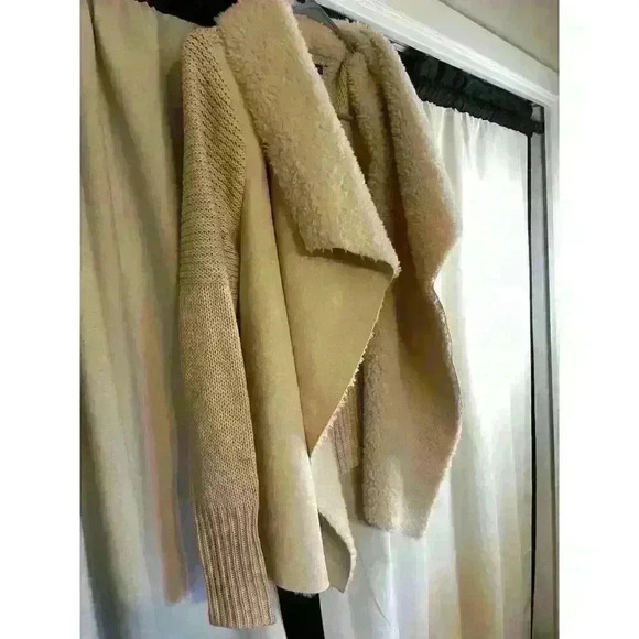 Gaby & Eden Women's Open Waterfall Front Cardigan Size Medium Cream in Color - Picture 5 of 12